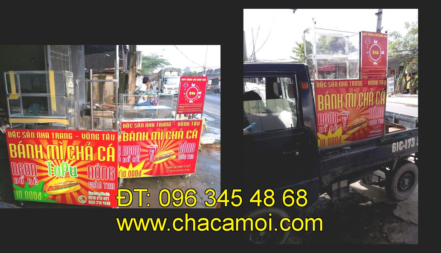xe bánh mì chả cá inox tại tỉnh Bến Tre