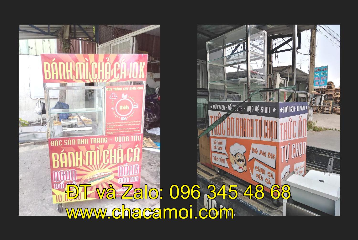 xe bánh mì chả cá inox tại tỉnh Kiên Giang