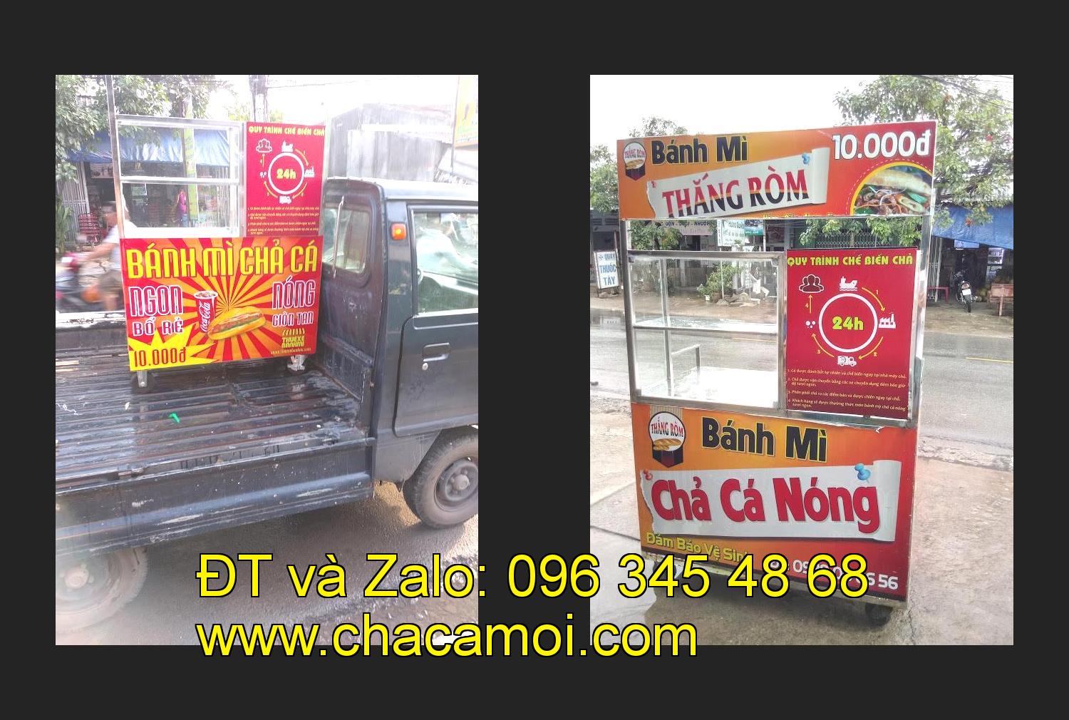 xe bánh mì chả cá inox tại tỉnh Thái Bình